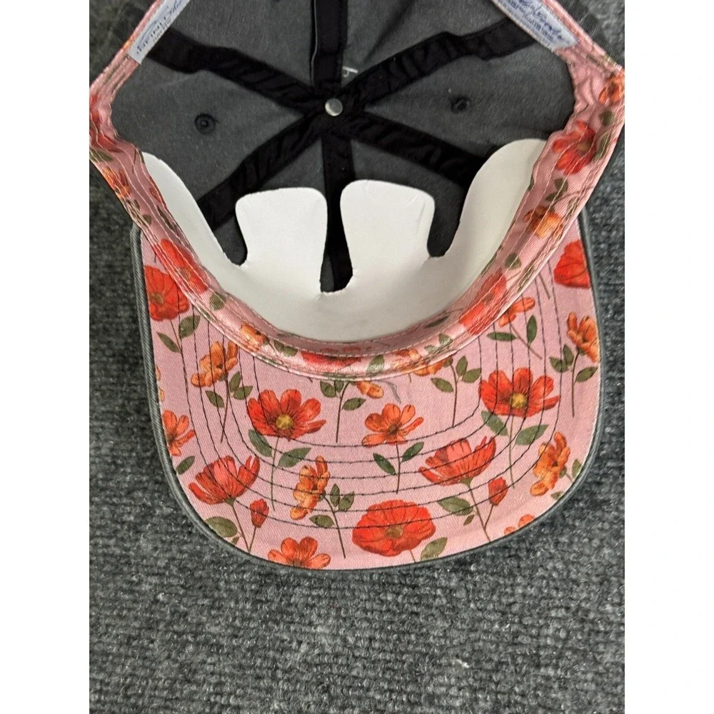 Infinity Her Women Flower Cow Cap Hat Concealed Ponytail Black Fade Farm Country